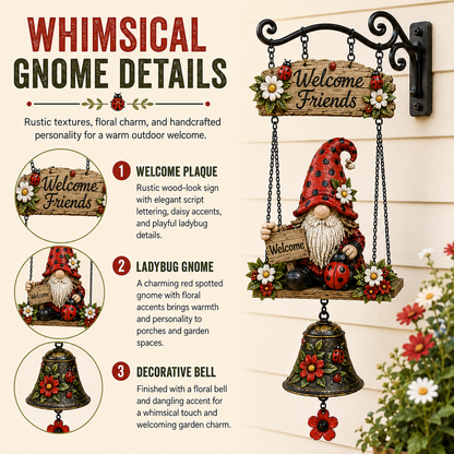 🔥Limited time 60% OFF – Rustic Garden Gnome Bell Outdoor Decor 🐞🌼-YH