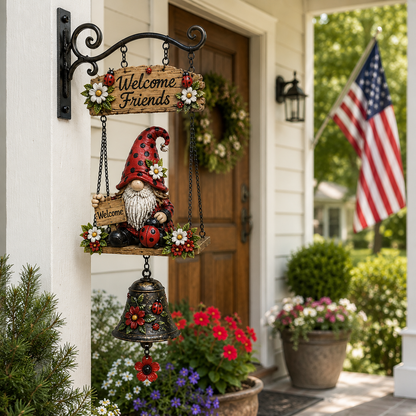 🔥Limited time 60% OFF – Rustic Garden Gnome Bell Outdoor Decor 🐞🌼-YH