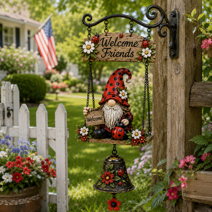 🔥Limited time 60% OFF – Rustic Garden Gnome Bell Outdoor Decor 🐞🌼-YH