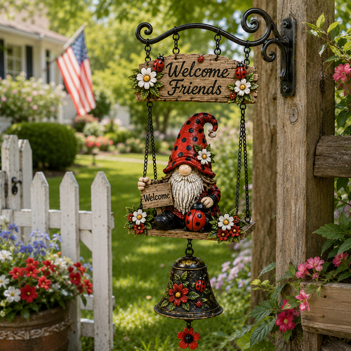 🔥Limited time 60% OFF – Rustic Garden Gnome Bell Outdoor Decor 🐞🌼-YH