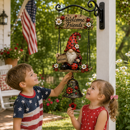 🔥Limited time 60% OFF – Rustic Garden Gnome Bell Outdoor Decor 🐞🌼-YH