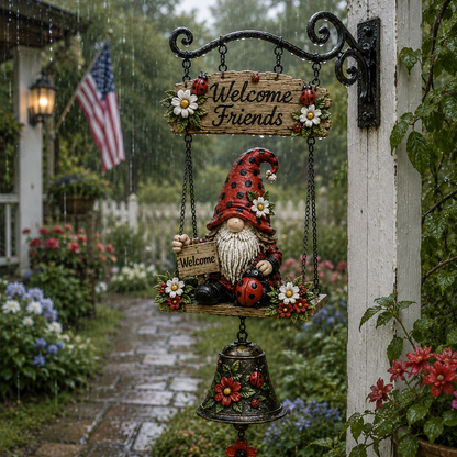 🔥Limited time 60% OFF – Rustic Garden Gnome Bell Outdoor Decor 🐞🌼-YH