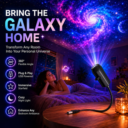 Plug-and-Play HD Star Projector – 12 Galaxy & Planet Scenes-CW