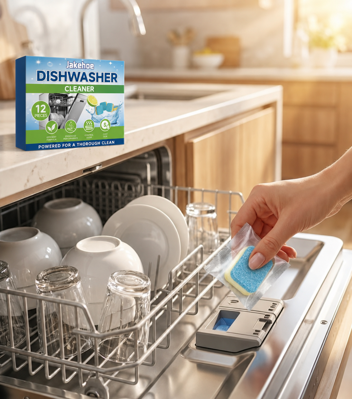 Dishwasher Deep Cleaner Tablets – Removes Grease, Limescale & Odor-Causing Buildup-JX