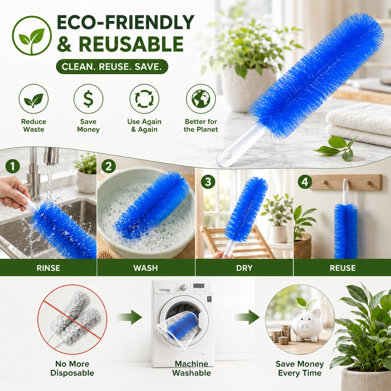 Ultimate Bendable Microfiber Duster – Flexible, Washable & Reusable-ZGD