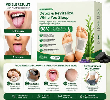 Brand New Upgrade🌿 Heroiy® FootPatch 10-Pack – Enhanced Herbal Detox, Weight Control, Sleep Support & Pain Relief-YH