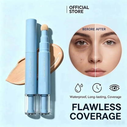 Dual-effect Concealer & Foundation Eye Concealer - 24-hour long-lasting,high-coverage matte finish.Korean pressed powder foundation for a flawless complexion. Covers acne marks, sculpts the nose, and nourishes the skin-ZGD