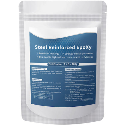 Steel Reinforced Epoxy Putty, Easy Operation, High Strength & Strong Adhesion, Excellent Restoration, Waterproof Heat Resistant Drillable, Permanent Repair Putty for Metal Wood Ceramic Concrete Plastic PVC Pipe Leaks Cracks Holes & Broken Parts fat-ZGD