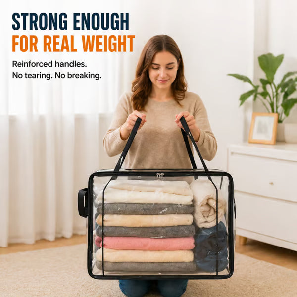 🎁 📦Large Heavy-Duty Thick Plastic Clear Storage Bag for Clothes, Moving & Storage-ZGD