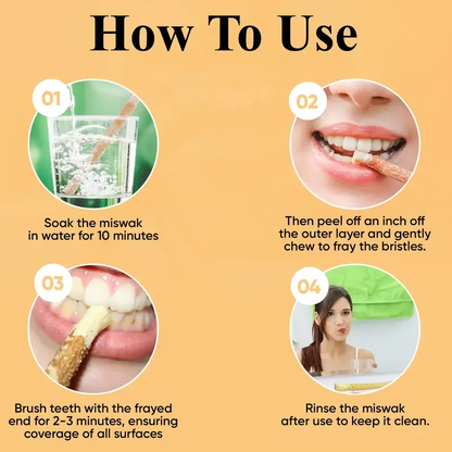 🌿 Natural Miswak Toothbrush Stick Oral Daily- Individually Wrapped, Traditional Toothbrush for Fresh Breath & Healthy Gums-JX