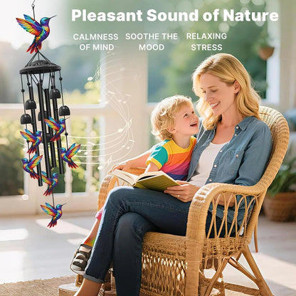 🔥Last Day 60% OFF🔥-🐦Vintage Colorful Hummingbird Wind Chime with Metal Tubes and Bells-YH