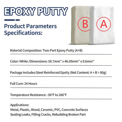 🔧Steel-Reinforced Epoxy Repair Putty – Waterproof Permanent Fix for Leaks, Cracks & Broken Parts-YH