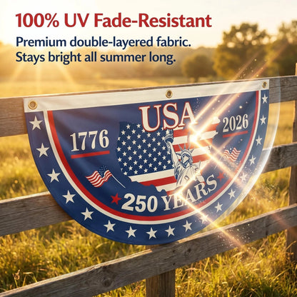 🗽USA 250th Anniversary Flag Half Round Banner🦅-YH