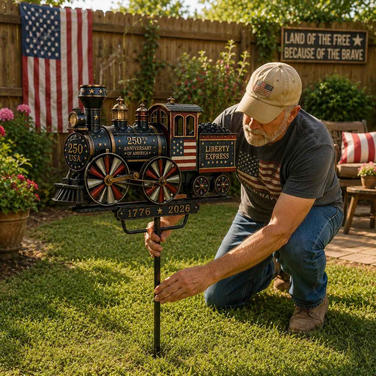 🔥Limited time 55% OFF🔥🚂USA 250 “Liberty Express” Train Garden Wind Spinner -✈️ (Free Delivery Fee)-JX