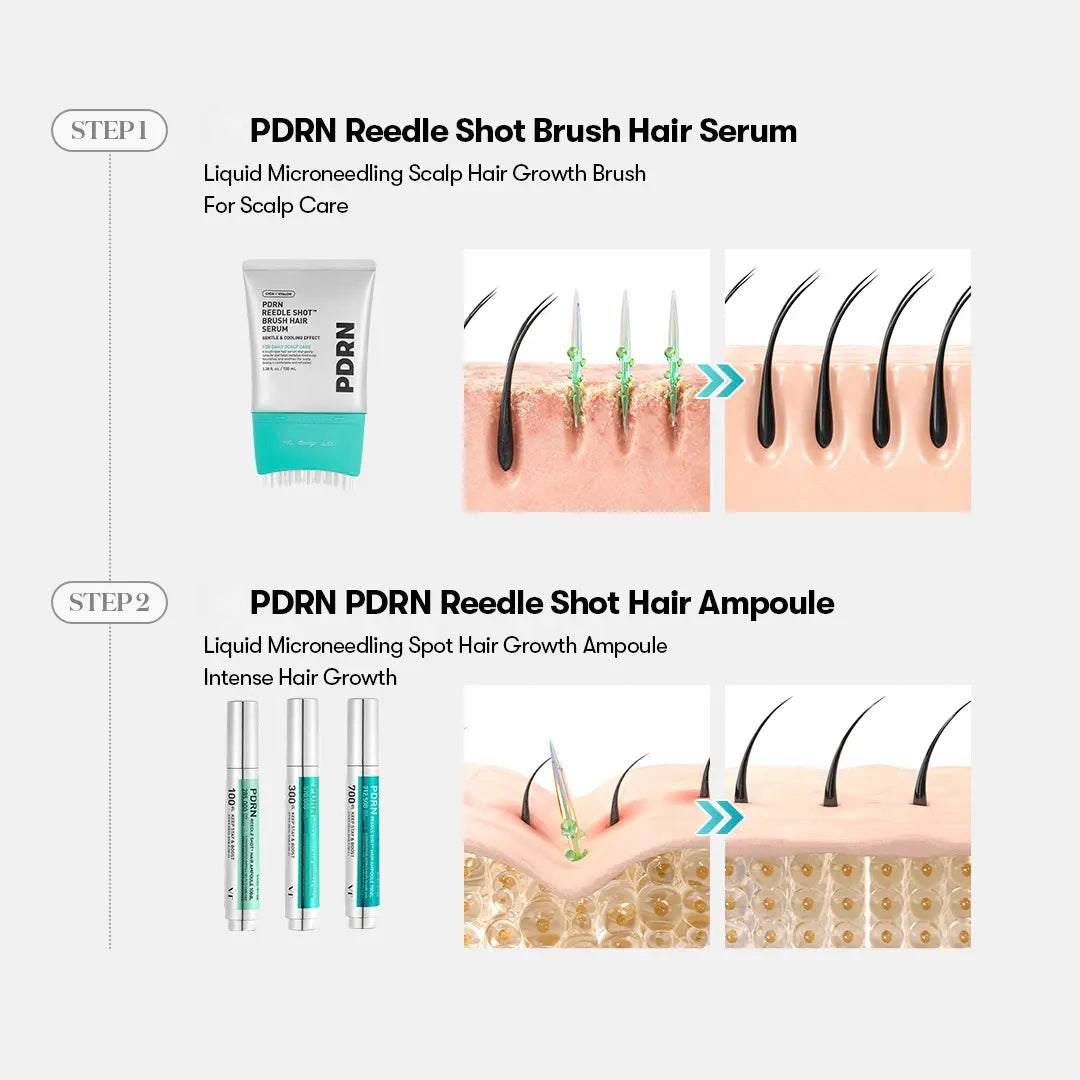 PDRN Microneedle Scalp Serum Brush – Hair Thickening & Root Activating Treatment for Fuller, Healthier-Looking Hair-YH