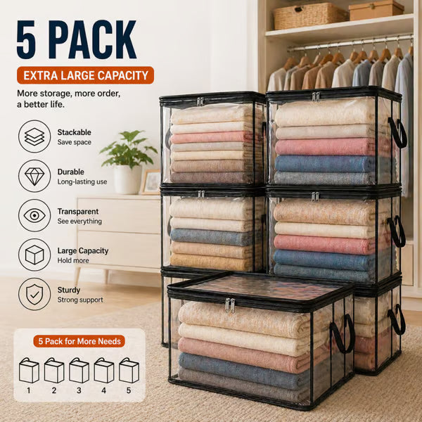 🎁 📦Large Heavy-Duty Thick Plastic Clear Storage Bag for Clothes, Moving & Storage-ZGD