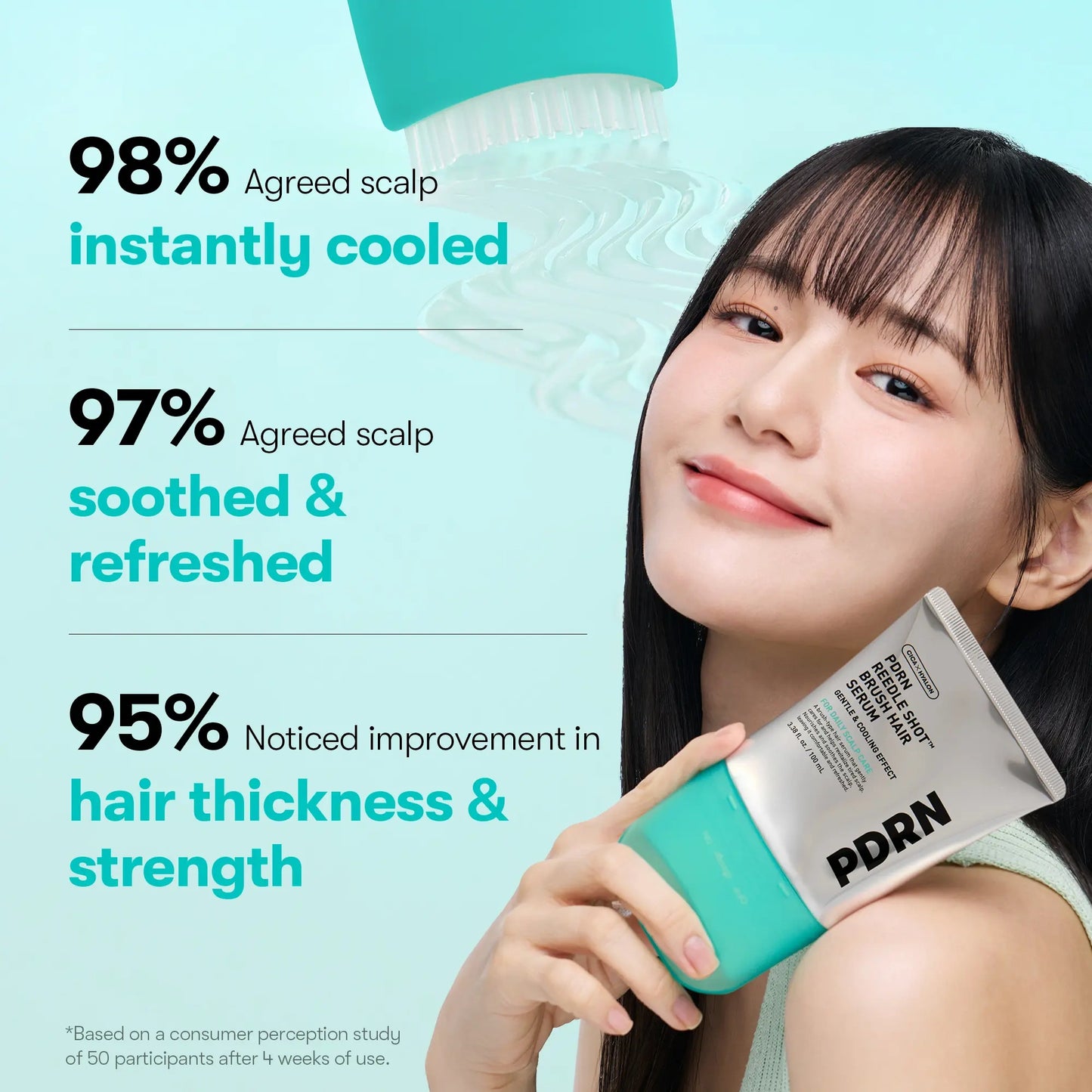 PDRN Microneedle Scalp Serum Brush – Hair Thickening & Root Activating Treatment for Fuller, Healthier-Looking Hair-YH