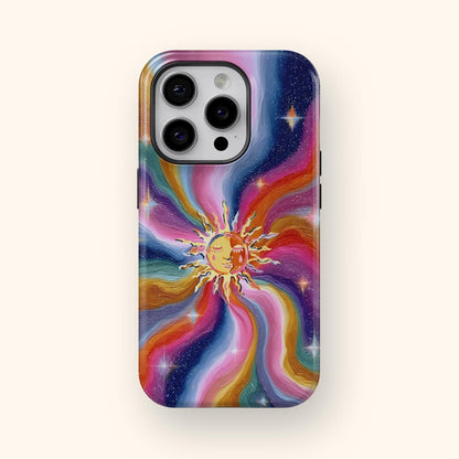 Sun Phone Case for iPhone 17 16 15 14 13 12 11 and Samsung Galaxy S25 S24 S23 S22 S21 Celestial Cosmic Abstract