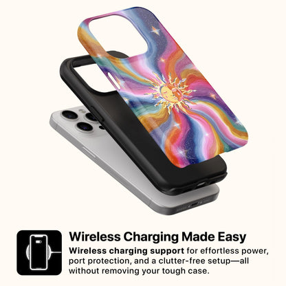 Sun Phone Case for iPhone 17 16 15 14 13 12 11 and Samsung Galaxy S25 S24 S23 S22 S21 Celestial Cosmic Abstract