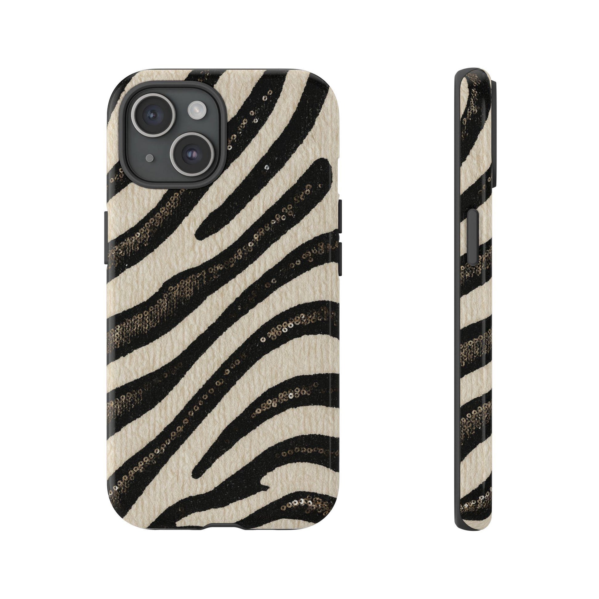 Sequins Zebra Print Tough Phone Case