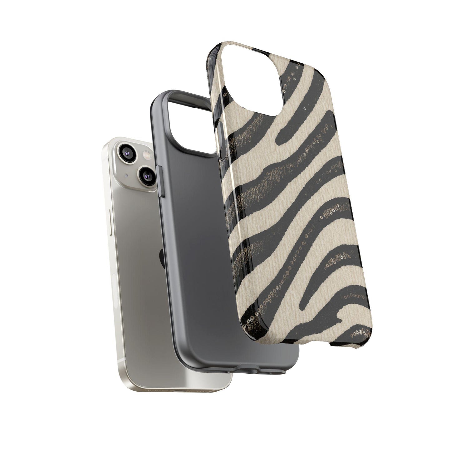 Sequins Zebra Print Tough Phone Case