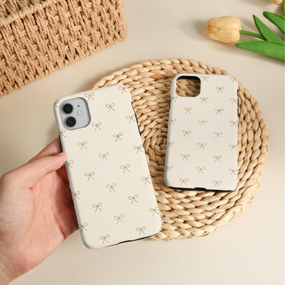 Simple Bows Phone Case Slim/Tough Cover for iPhone 17 Pro Max, 2026 iPhone 17e/16e, iPhone Air, 16 15 14 Plus, 13 12 Mini, X XS XR SE