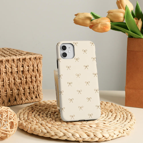 Simple Bows Phone Case Slim/Tough Cover for iPhone 17 Pro Max, 2026 iPhone 17e/16e, iPhone Air, 16 15 14 Plus, 13 12 Mini, X XS XR SE