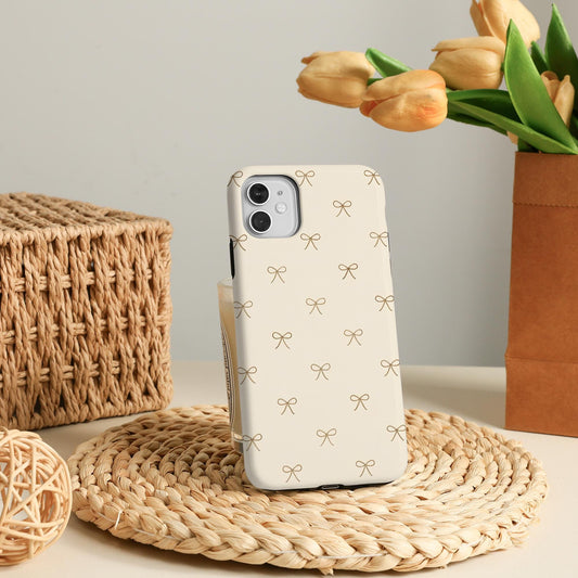 Simple Bows Phone Case Slim/Tough Cover for iPhone 17 Pro Max, 2026 iPhone 17e/16e, iPhone Air, 16 15 14 Plus, 13 12 Mini, X XS XR SE