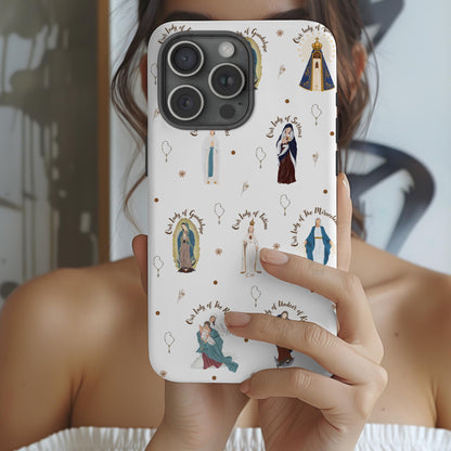 Marian Inspired Phone Case, Religious Cross Design, Faith-Inspired Catholic Gift Phone Case, Our Lady of Fatima Inspired Design
