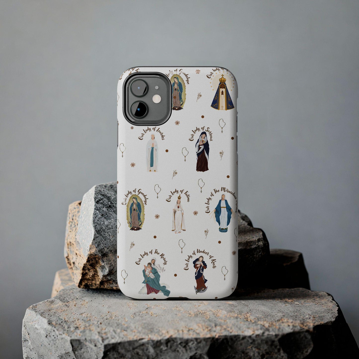 Marian Inspired Phone Case, Religious Cross Design, Faith-Inspired Catholic Gift Phone Case, Our Lady of Fatima Inspired Design