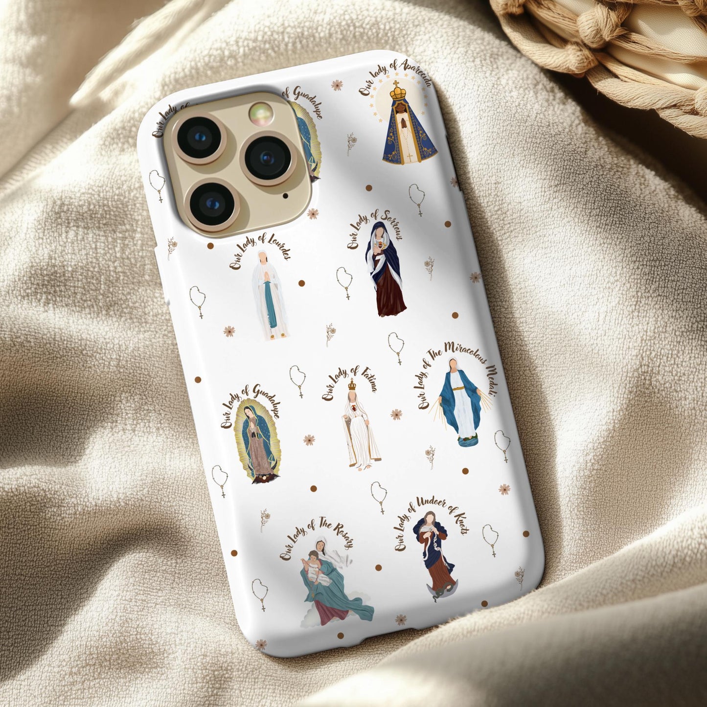 Marian Inspired Phone Case, Religious Cross Design, Faith-Inspired Catholic Gift Phone Case, Our Lady of Fatima Inspired Design