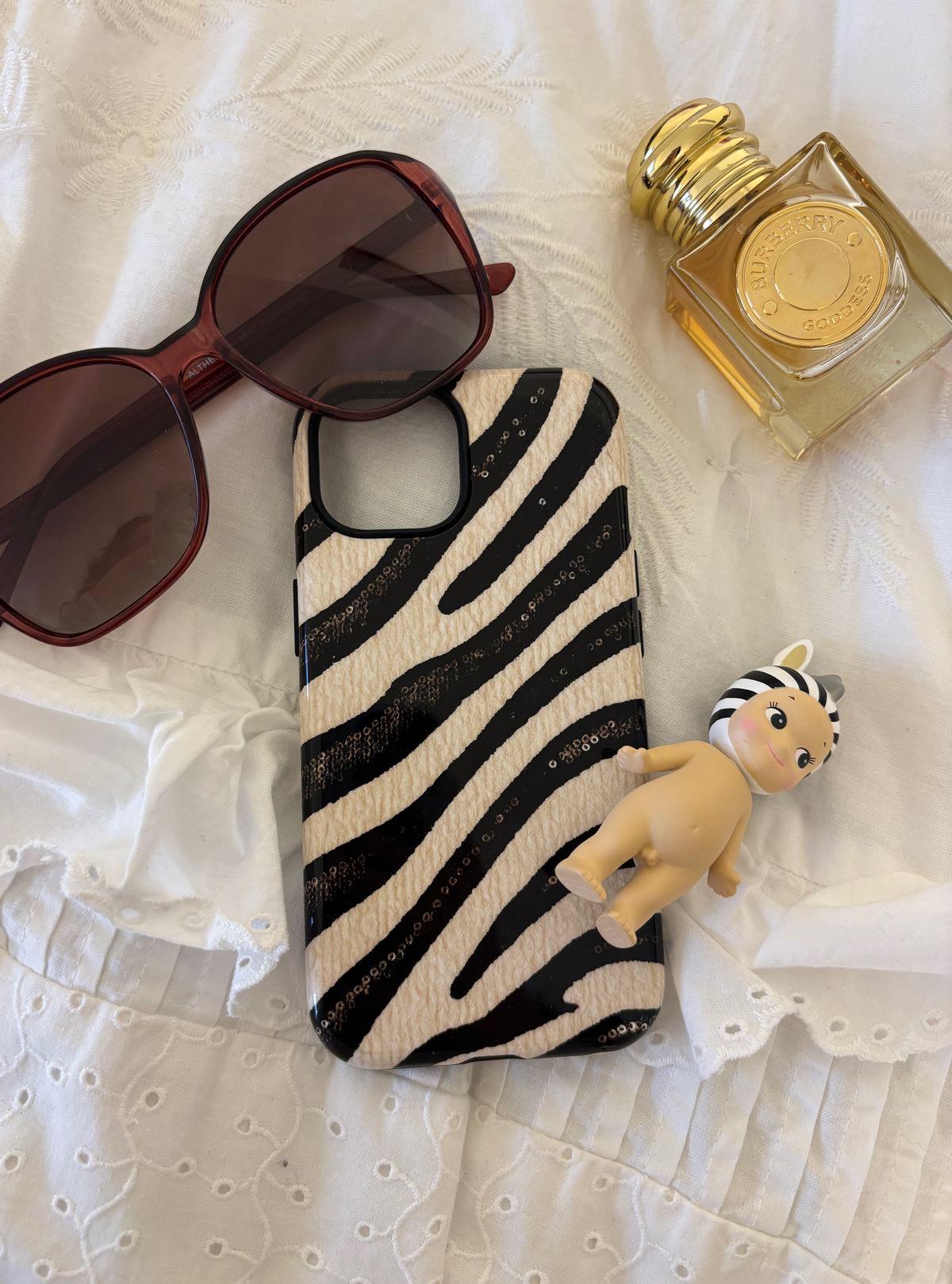 Sequins Zebra Print Tough Phone Case