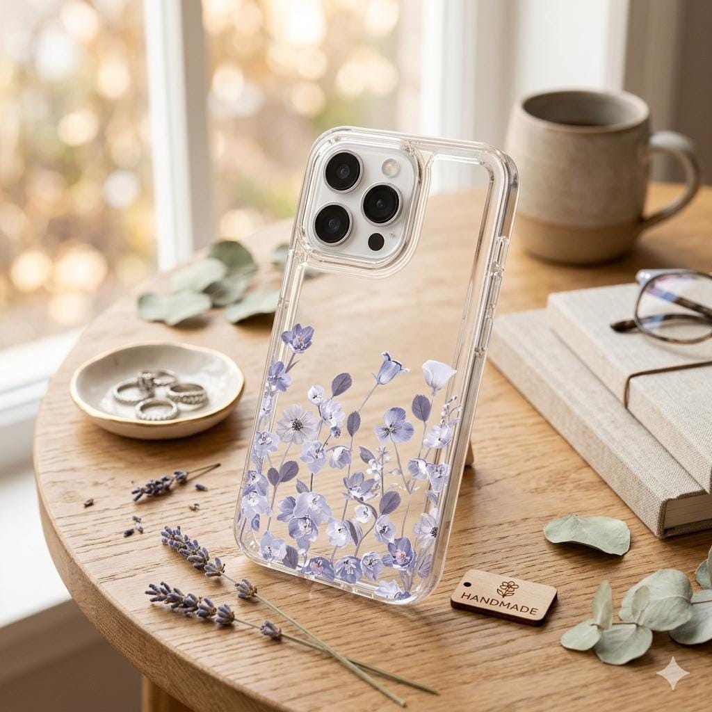 White Lotus Peony Clear Phone Case for Samsung Galaxy