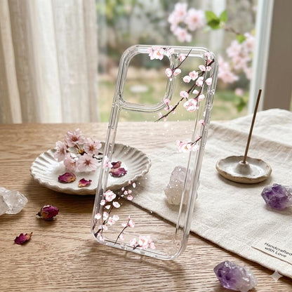 White Lotus Peony Clear Phone Case for Samsung Galaxy