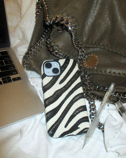 Sequins Zebra Print Tough Phone Case