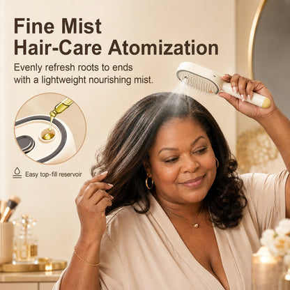 Electric Spray Air Cushion Massage Hair Comb – Anti-Tangle & Essential Oil Mist Brush-CW