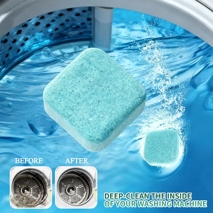 12Pcs Eco-Friendly Washing Machine Cleaner Tablets, Removes Pet Hair Buildup, Strong Deodorization, Long-Lasting Washer Inner Drum Cleaning.-ANN