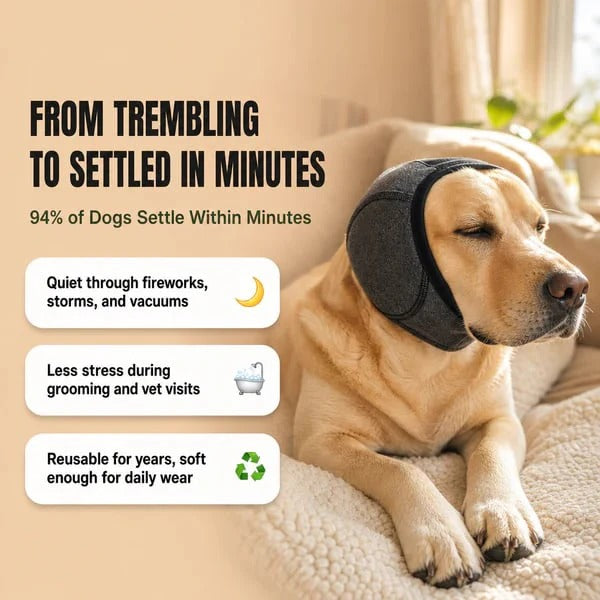 🐶 Sound-Dampening Dog Ear Wrap for Loud Noises & Calming Comfort-CW