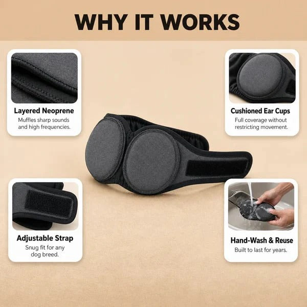 🐶 Sound-Dampening Dog Ear Wrap for Loud Noises & Calming Comfort-CW