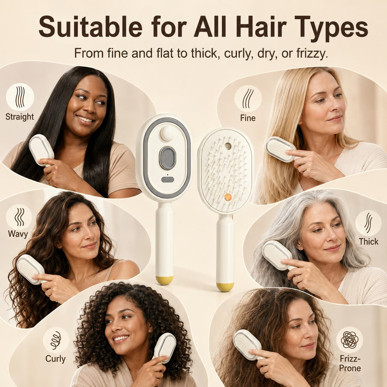 Electric Spray Air Cushion Massage Hair Comb – Anti-Tangle & Essential Oil Mist Brush-CW
