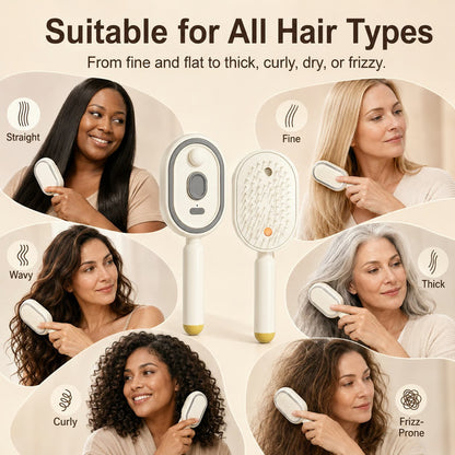 Electric Spray Air Cushion Massage Hair Comb – Anti-Tangle & Essential Oil Mist Brush-CW