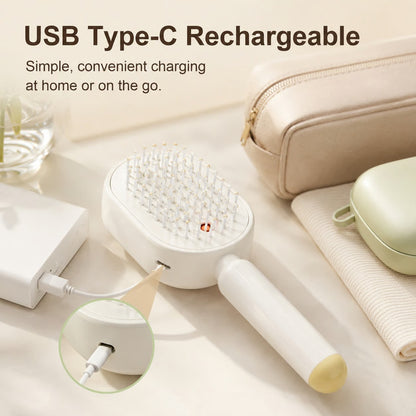 Electric Spray Air Cushion Massage Hair Comb – Anti-Tangle & Essential Oil Mist Brush-CW