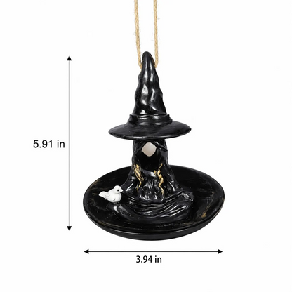 Whimsical Witch Hat Bird Feeder – Hanging Resin Gothic Garden Decor-CW