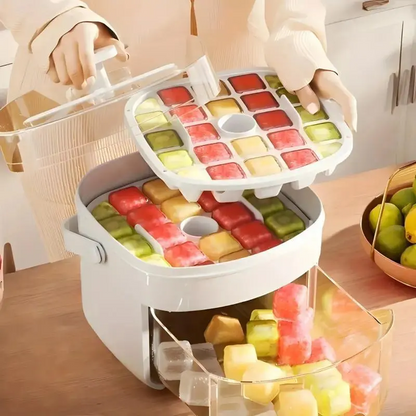 Handled Press-Type Ice Cube Tray (Double-Layer)-ZGD