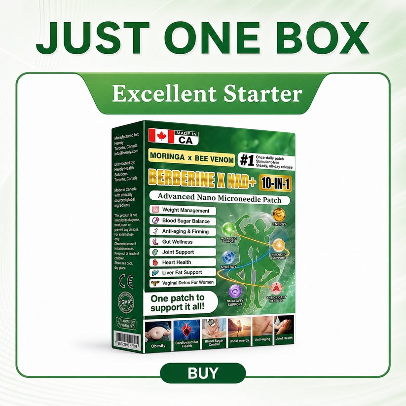 🇨🇦 𝑶𝒇𝒇𝒊𝒄𝒊𝒂𝒍 𝑺𝒕𝒐𝒓𝒆 | 🧑‍⚕️🩺 Heroiy® Moringa · Berberine × NAD+ 𝟏𝟎-𝐢𝐧-𝟏 𝐀𝐝𝐯𝐚𝐧𝐜𝐞𝐝 𝐍𝐚𝐧𝐨 𝐌𝐢𝐜𝐫𝐨𝐧𝐞𝐞𝐝𝐥𝐞 𝐏𝐚𝐭𝐜𝐡-JX