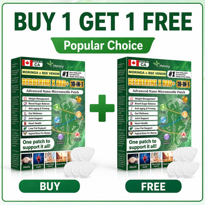 🇨🇦 𝑶𝒇𝒇𝒊𝒄𝒊𝒂𝒍 𝑺𝒕𝒐𝒓𝒆 | 🧑‍⚕️🩺 Heroiy® Moringa · Berberine × NAD+ 𝟏𝟎-𝐢𝐧-𝟏 𝐀𝐝𝐯𝐚𝐧𝐜𝐞𝐝 𝐍𝐚𝐧𝐨 𝐌𝐢𝐜𝐫𝐨𝐧𝐞𝐞𝐝𝐥𝐞 𝐏𝐚𝐭𝐜𝐡-JX