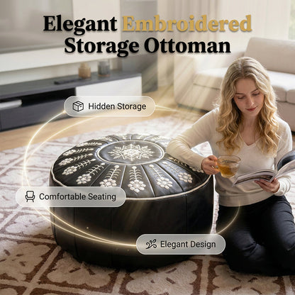 🥳2026 HOT SALE🥳💞50K+ SOLD!🏡🔊 50% OFF! High-end luxury-quality leather Versatile Round Storage Seat-YH
