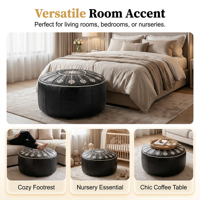 🥳2026 HOT SALE🥳💞50K+ SOLD!🏡🔊 50% OFF! High-end luxury-quality leather Versatile Round Storage Seat-YH